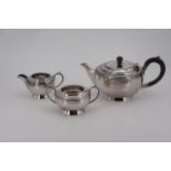 A three piece electroplate teaset