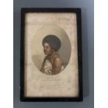 A Victorian Baxter print, Vah-Ta-Ah, the Feejeean Princess, in ebonized frame under glass, 15 cm x