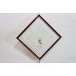 A First World War box framed keepsake or love token, in the form of a silk cushion incorporating a