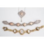 A Middle Eastern filigree bracelet and pendant necklace together with a 1950s - 1960s Italian