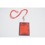 An Access all areas tour crew lanyard for Eric Clapton's 1992 tour. [Formerly the property of a