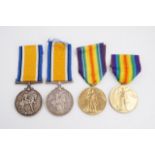 Four various British War and Victory medals to T-27679 Cpl C Burningham, ASC; 210465, CQMS, J P C