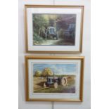 Two limited edition P. Oliver tractor prints; Autumn Glory and New Old, 56 x 46 cm