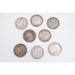 Eight 19th Century silver crown coins, 221 g