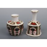 A Royal Crown Derby Imari pattern vase, 11 cm high and a bell, 13 cm high