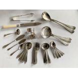 Two late 19th / early 20th Century electroplate fruit / dessert sets together with sundry other