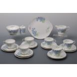 Shelley Blue Iris pattern tea ware