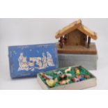 A vintage Nativity set in original packaging, circa 1950s