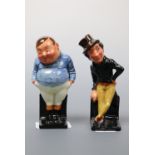 Two Royal Doulton Dickens figures; Jingle and Fat Boy, 10 cm high