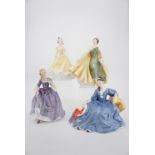 Four Royal Doulton figurines; Nicola HN 2839, Ninette HN 2379, Alexandra HN 2398, Elyse 2429,