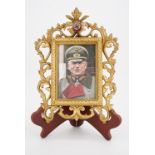 A framed photographic portrait of General Heinz Guderian, 28 cm high