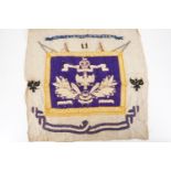 A Victorian fine 14th King's Hussars embroidery, 50 cm x 50 cm