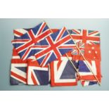A quantity of cotton Union Jack and other commonwealth flags, circa 1940s