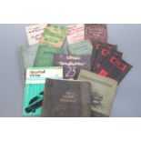 A quantity of vintage automotive manuals, including a 1950s Jaguar 2.4 Litre Model Operating and