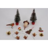 A small quantity of vintage hand-made naive / rustic Christmas decorations