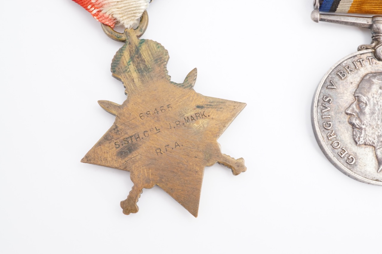 A 1914-15 Star, British War and Victory medals to 168465 S STH CPL J R Mark, RFA - Image 2 of 5
