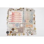 A small quantity of Chinese and other coins and banknotes