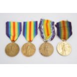 Four various Victory medals to 252131 Pte J Smith, Manchester R; 29402 Pte J Sholl, ASC, 136711