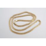 A contemporary 9 ct gold faceted curb link necklace, 60 cm, 22 g