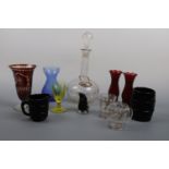 A quantity of Victorian enamelled and other glass