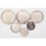 High grade 1946 GB silver coins and two other coins