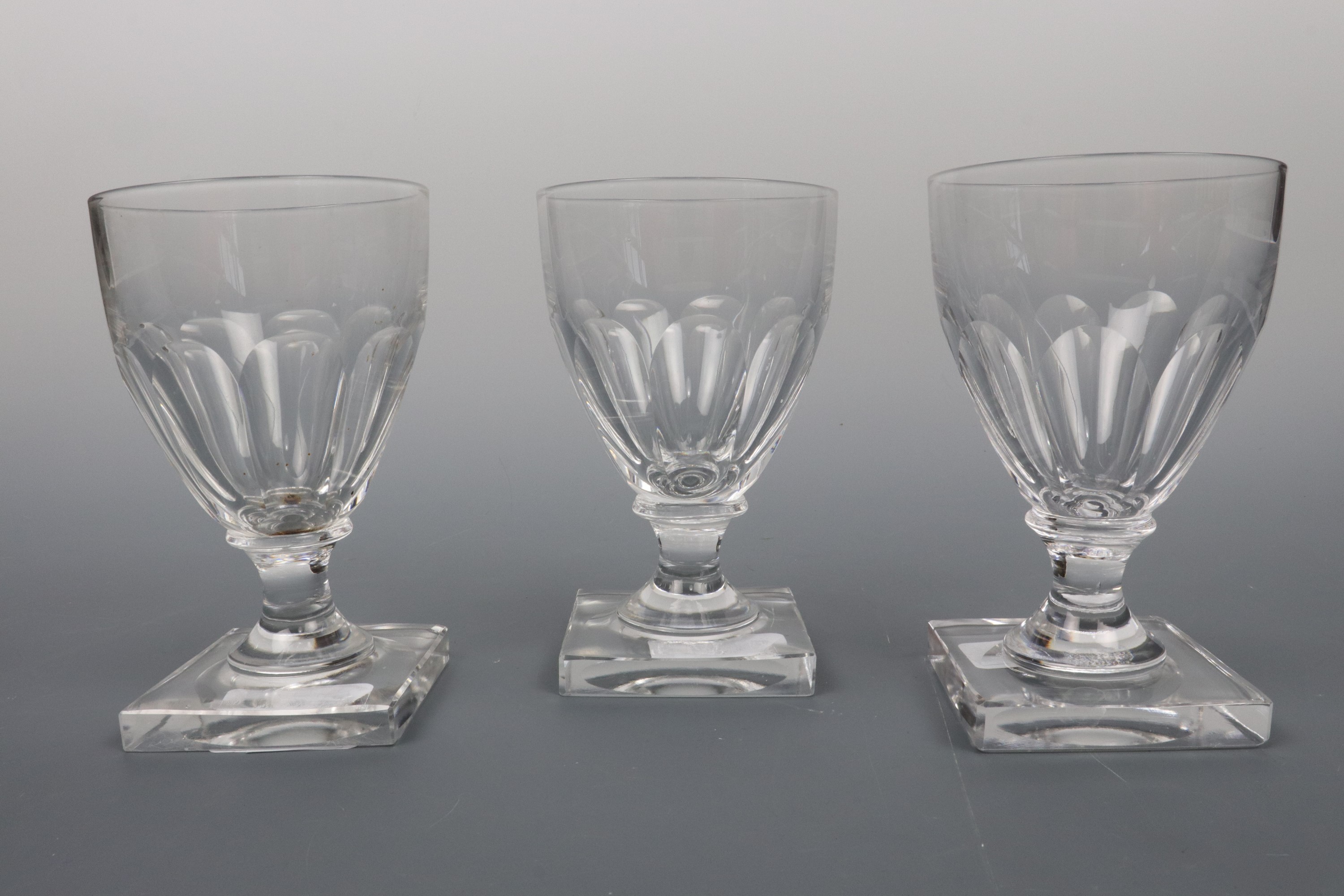 Three early 19th Century free-blown glass rummers