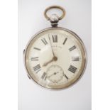 A Victorian silver key-wound pocket watch by Kleiser & Sons of York, (running)