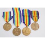 Four various Victory medals to 54181 Dvr J Batley, RA; M J Cain, Fmn, Mercantile Fleet Auxiliary'