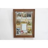 A framed display of ten First World War sentimental postcards, 59 x 44 cm