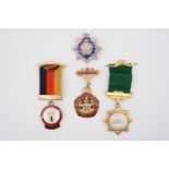 A 1920 Royal Masonic Institute for Girls enamelled silver badge, two RAOB medals and a Royal Masonic