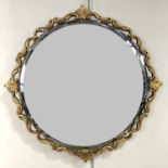 A gilt-framed circular wall mirror, 69 cm diameter