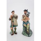 Two Royal Doulton figurines; The Laird HN 2361 and The Piper HN 2907, tallest 21 cm
