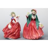 Two Royal Doulton figurines; Lady Charmian HN1949 and Autumn Breezes HN 1934