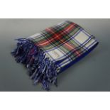 A vintage Merino wool moth-proofed tartan blanket, approximately 160 x 130 cm