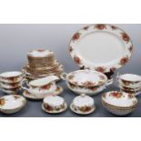 Approximately 90 items of Royal Albert Old Country Rose tea and dinnerware