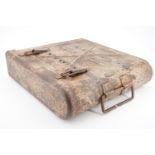 A Wehrmacht steel ammunition or equipment case, 39 cm x 36 cm x 11 cm