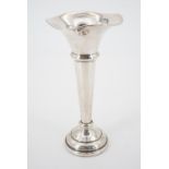 A silver trumpet vase, Joseph Gloster Ltd, Birmingham, 1963, 13 cm, loaded