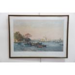After James Barker Pyne (1800-1870) Lake Windermere Regatta, hand-tinted lithographic print, in