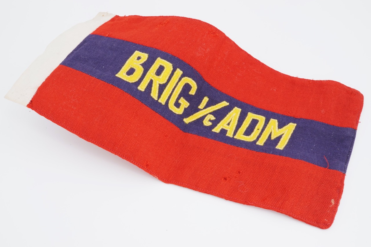 A British Army Brigadier in command of Administration cotton pennant, 18 cm x 15 cm