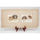 A*** M*** Coates (19th Century) Two naive double portraits of dogs, including a Border Terrier and a