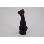 A late 19th / early 20th Century German export porcelain Good Luck black cat, 14 cm high