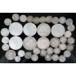 A quantity of pre-1920 British and Commonwealth silver coins, 145 g