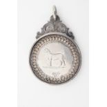 A late Victorian Mid-Annandale Agricultural Society nest filly foal silver prize medallion, 4 cm, 16