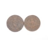 A 1791 Liverpool Halfpenny token together with an 1832 Nova Scotia halfpenny token