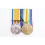 A British War and Victory medal pair to 202658 Pte F N Mathews, Border Regiment