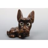 A German Oswald novelty Scottie dog clock, patented 1926, 14 cm