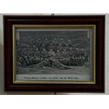 A framed Great War 12th Battalion Border unit photographic print, 17 cm x 22 cm