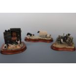 Three Border Fine Art figurines; all (a/f), Split Decision A4072, In From The Cold and Stand Off