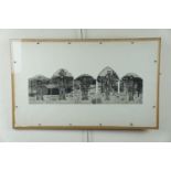 (20th Century) Possibly Vivian Glyn Rees, "Cemetery of Miners and Lamps", pentaptych in the form