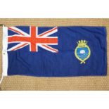 A 1989 military issue Devonport Royal Dockyard printed cotton Union Jack flag